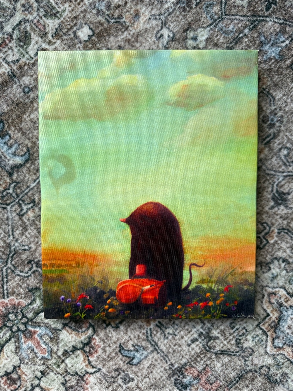 Whimsical Brown mole Canvas Art by Wary Meyers